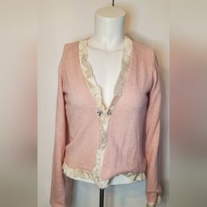 REBECCA TAYLOR-size S-cardigan reversible- one side 100%silk- and one in Wool .